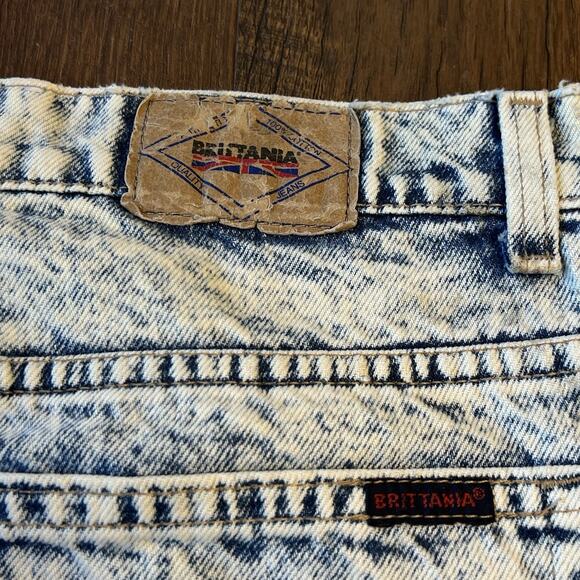 VINTAGE 80s BRITTANIA ACID STONE WASH DENIM LIGHT BLUE JEANS SIZE 31 W x 31 L - Picture 7 of 16